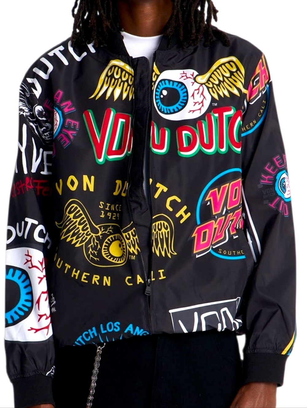 VON DUTCH All Over Print Lightweight Jacket MENS MEDIUM NWT